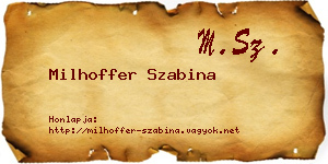 Milhoffer Szabina névjegykártya