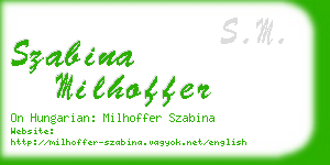 szabina milhoffer business card